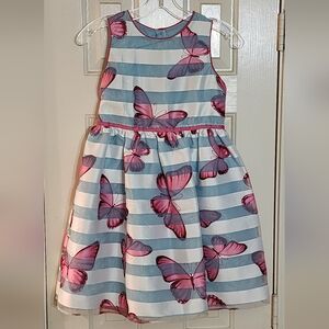 Wonder Nation Striped Butterfly Dress - Pink and Blue